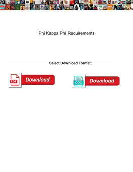 Phi Kappa Phi Requirements