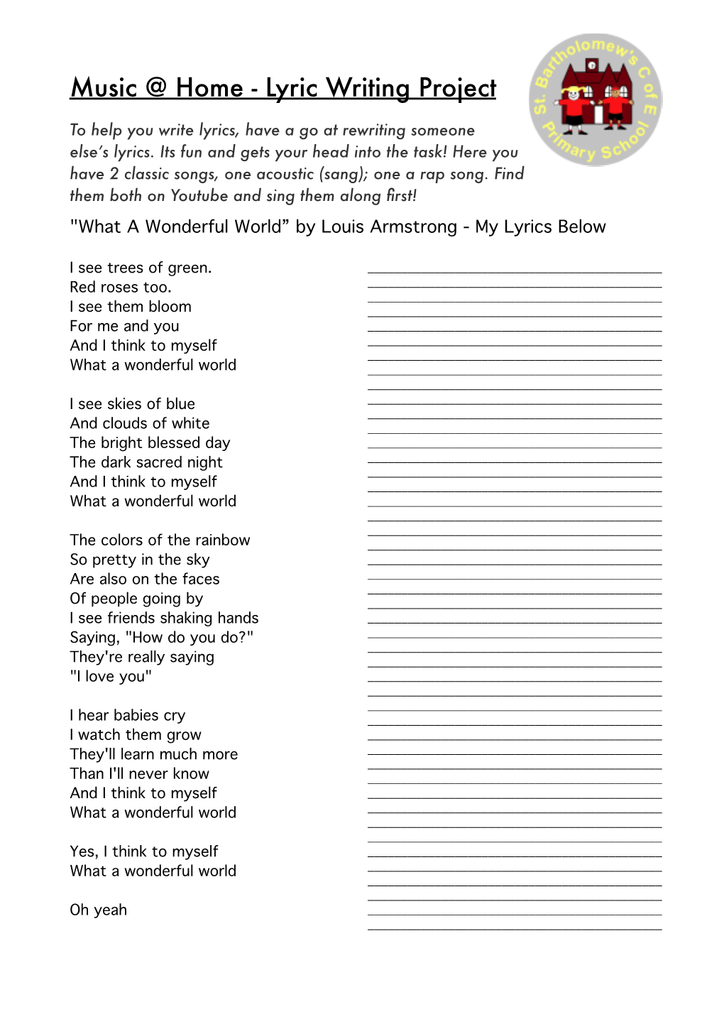 Lyrics Writing Project