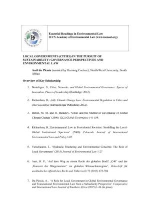 Essential Readings in Environmental Law LOCAL GOVERNMENTS
