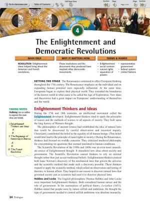The Enlightenment and Democratic Revolutions MAIN IDEA WHY IT MATTERS NOW TERMS & NAMES