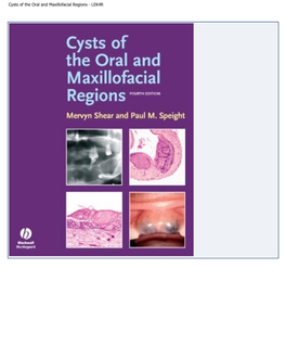 Cysts of the Oral and Maxillofacial Regions - LEK4R