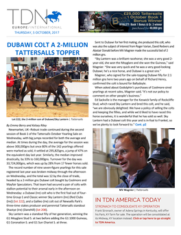 Dubawi Colt a 2-Million Tattersalls Topper