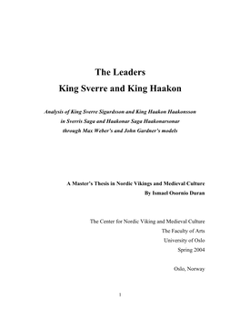 A Master's Thesis in Nordic Vikings and Medieval Culture