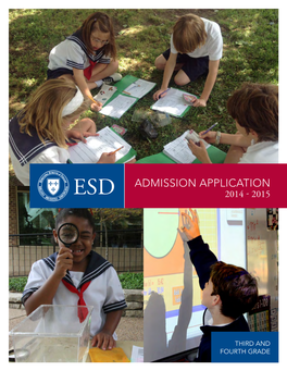 Admission Application Esd 2014 - 2015