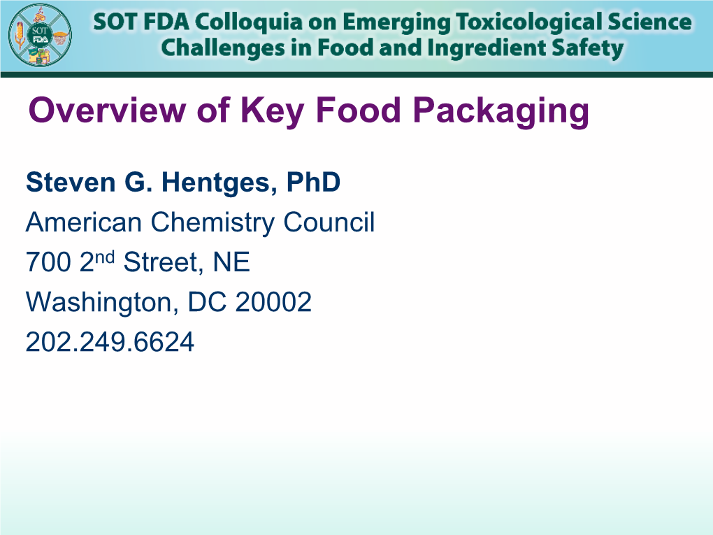 Food Packaging Materials