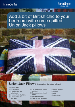 Add a Bit of British Chic to Your Bedroom with Some Quilted Union Jack Pillows