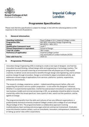 Download IDE Programme Specification 2020/2021
