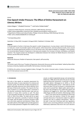 Free Speech Under Pressure: the Effect of Online Harassment on Literary Writers