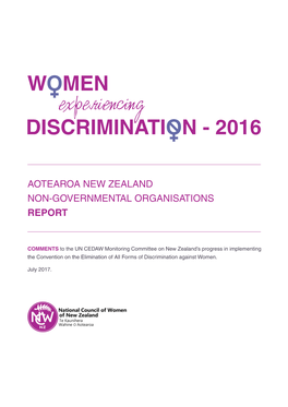 Aotearoa New Zealand Non-Governmental Organisations Report