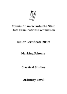 Coimisiún Na Scrúduithe Stáit State Examinations Commission Junior