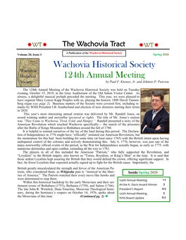 Wachovia Historical Society 124Th Annual Meeting by Paul F
