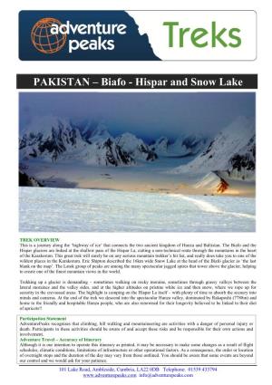 Biafo - Hispar and Snow Lake
