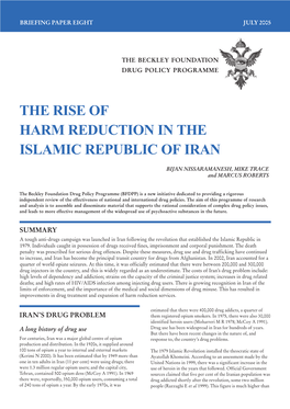 The Rise of Harm Reduction in the Islamic Republic of Iran