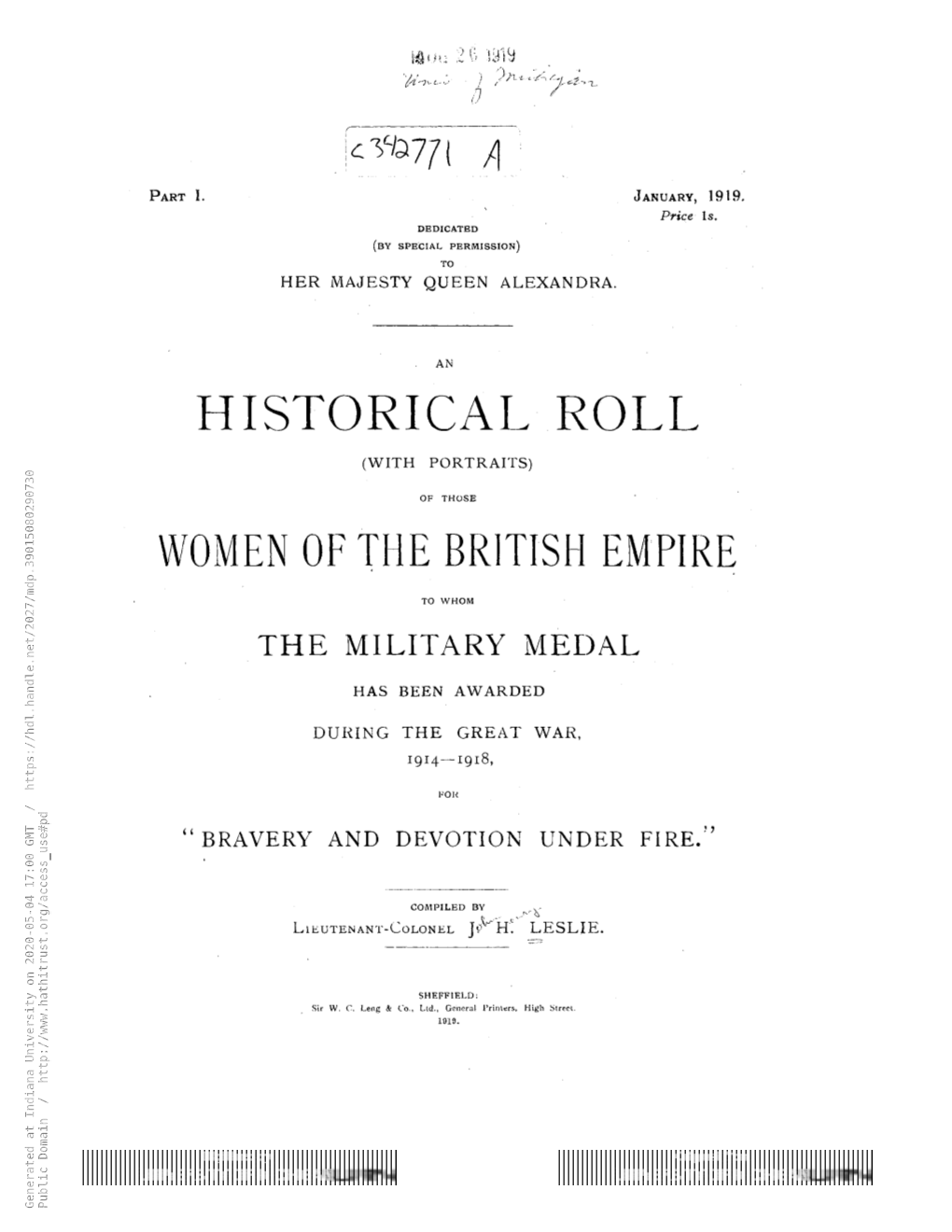 Historical Roll of British Women