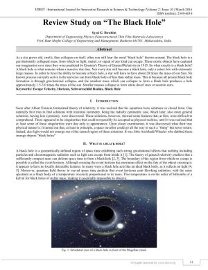 Review Study on “The Black Hole”