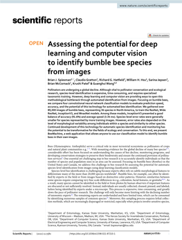 Assessing the Potential for Deep Learning and Computer Vision to Identify Bumble Bee Species from Images Brian J