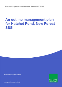 An Outline Management Plan for Hatchet Pond, New Forest SSSI