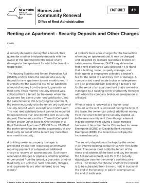 Fact Sheet #9: Renting an Apartment - Security Deposits and Other Charges Page 2 of 2