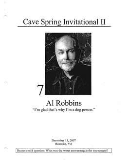 Cave Spring Invitational II Al Robbins