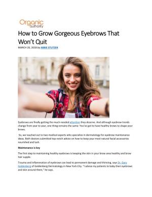 How to Grow Gorgeous Eyebrows That Won't Quit