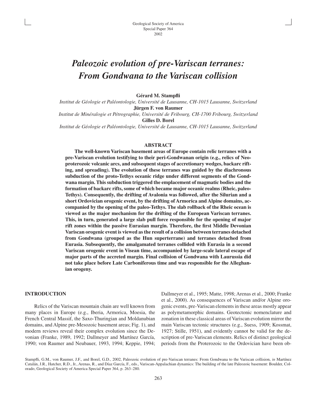 Paleozoic Evolution of Pre-Variscan Terranes: from Gondwana to the Variscan Collision