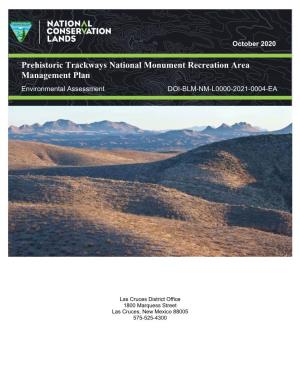 Prehistoric Trackways National Monument Recreation Area Management Plan