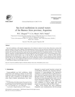 Sea Level Oscillations in Coastal Waters of the Buenos Aires Province, Argentina