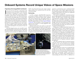 Onboard Systems Record Unique Videos of Space Missions