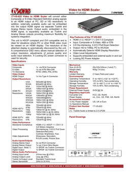 Video to HDMI Scaler Model 1T-VS-622