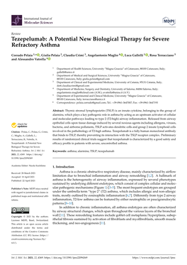 Tezepelumab: a Potential New Biological Therapy for Severe Refractory Asthma