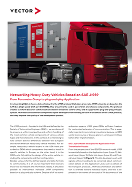 Networking Heavy-Duty Vehicles Based on SAE J1939 from Parameter Group to Plug-And-Play Application