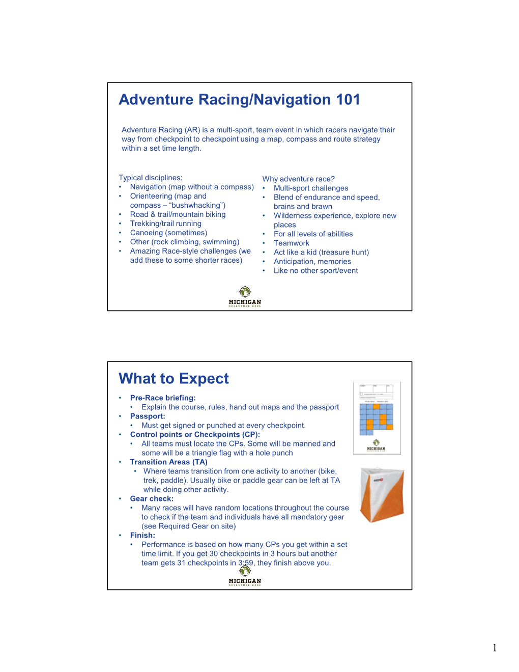 Adventure Racing/Navigation 101 What to Expect