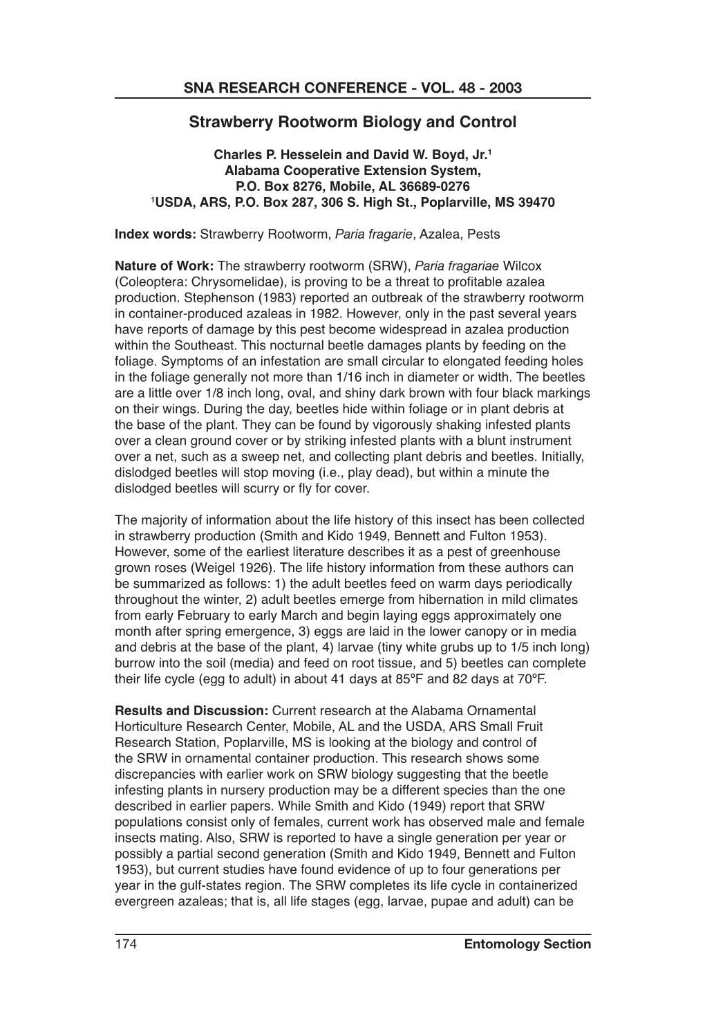 Strawberry Rootworm Biology and Control