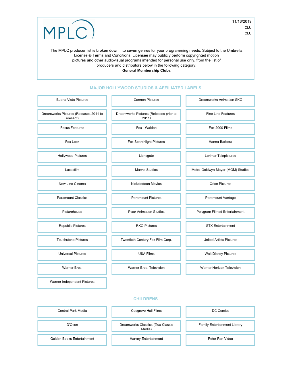 06 MPLC US Producer List by Product