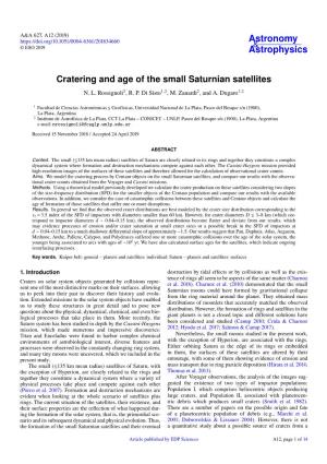 Cratering and Age of the Small Saturnian Satellites N
