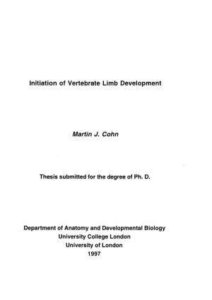 Initiation of Vertebrate Limb Development