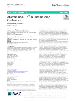 4 B Chromosome Conference