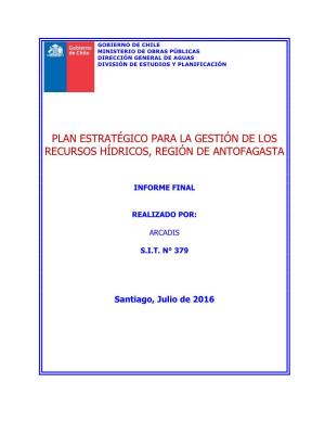 Plan Estratégico Para La Gestión De Los Recursos Hídricos, Región De Antofagasta