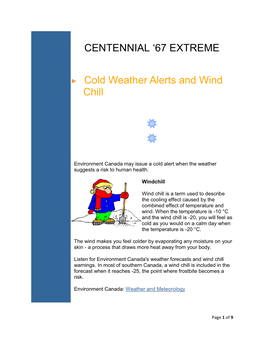 EXTREME WEATHER GUIDELINES Cold Weather Alerts and Wind Chill