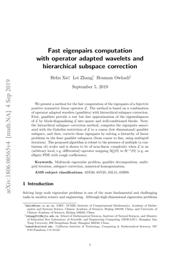 Fast Eigenpairs Computation with Operator Adapted Wavelets and Hierarchical Subspace Correction