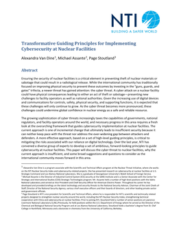 Transformative Guiding Principles for Implementing Cybersecurity at Nuclear Facilities