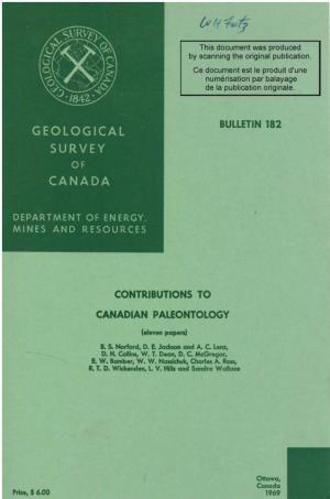 Bulletin 182 Contributions to Canadian Paleontology