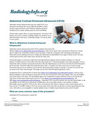 Abdominal Contrast Enhanced Ultrasound