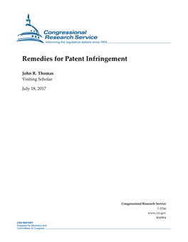 Remedies for Patent Infringement