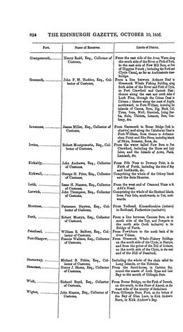 894 the Edinburgh Gazette, October 10,1856