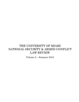 The University of Miami National Security & Armed
