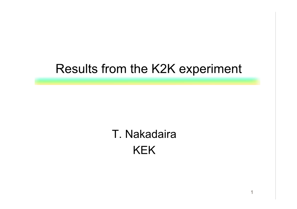 Results from the K2K Experiment