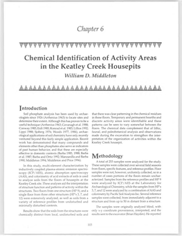 Chemical Identification of Activity Areas in the Keatley Creek Housepits William D