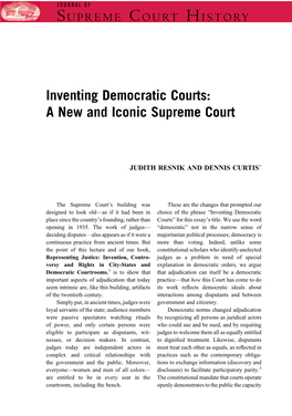 Inventing Democratic Courts: a New and Iconic Supreme Court