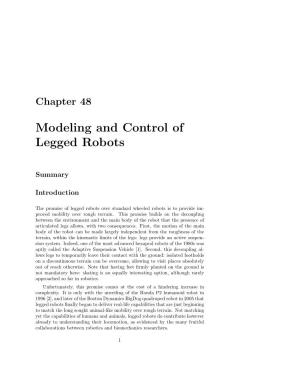 Modeling and Control of Legged Robots